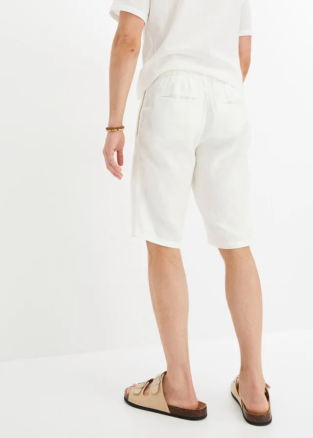Bermuda con cinturilla elástica Blanco lana