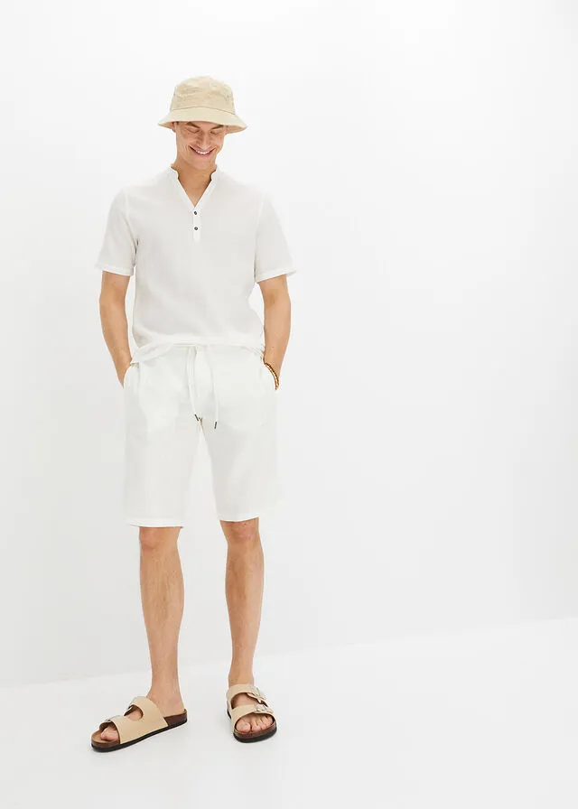 Bermuda con cinturilla elástica Blanco lana
