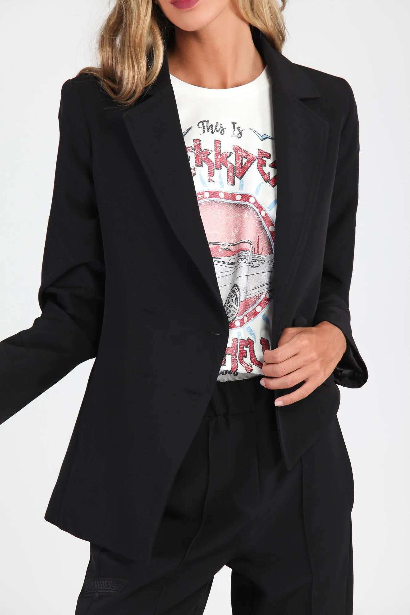 Blazer irregular negro