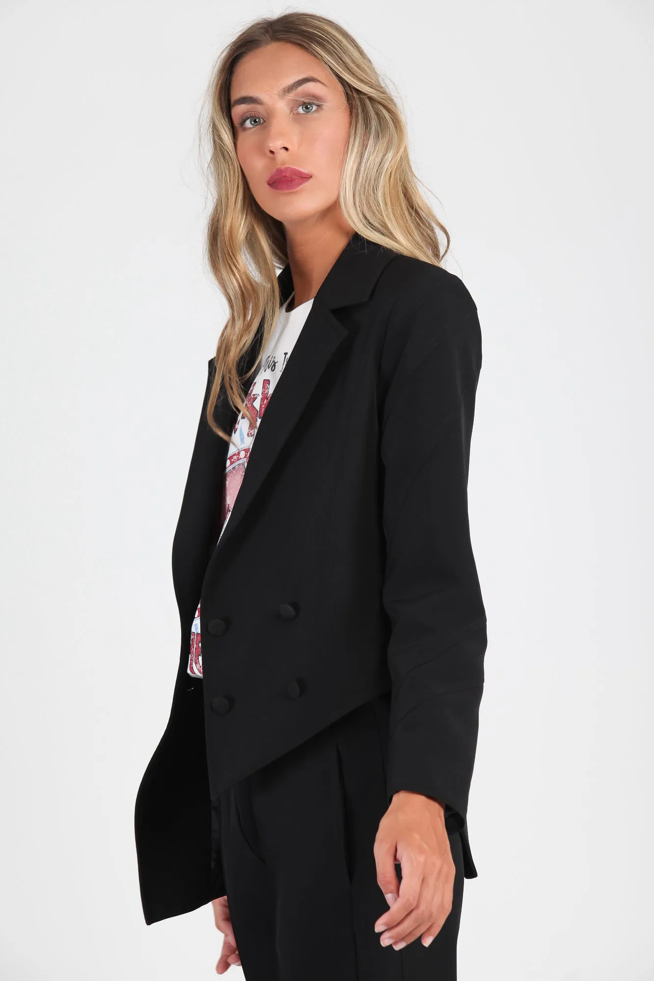 Blazer irregular negro