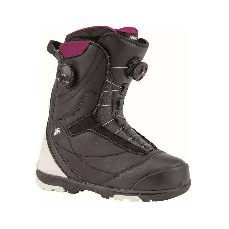Botas de snowboard Nitro Cypress Boa (Dual Black White) para mujer