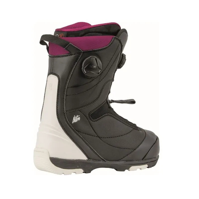 Botas de snowboard Nitro Cypress Boa (Dual Black White) para mujer