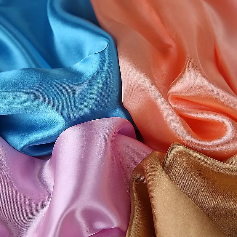 BUFANDA DE HIYAB CUADRADA DE SATéN DE SEDA | BUFANDA CUADRADA DE SEDA PARA LA CABEZA SóLIDA  25COLORS HIJAB MUJER