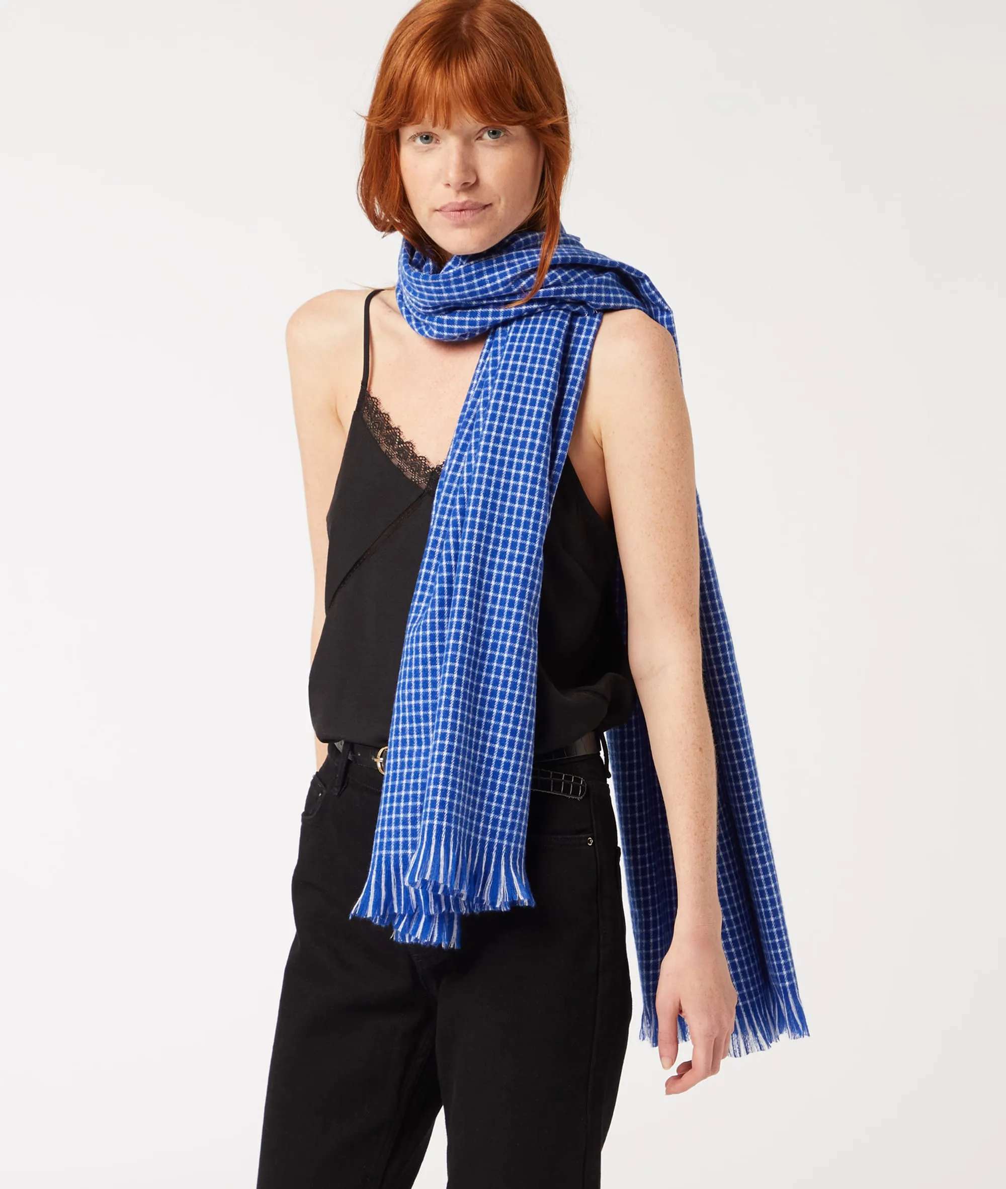 BUFANDA ESTAMPADO DE CUADROS DONOVAN BLEU ROYAL  ETAM