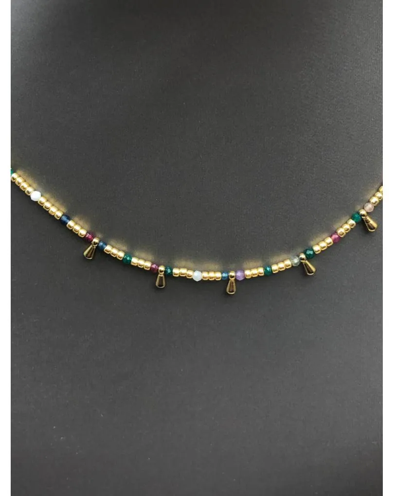 CADENAS MUJER MINIMALISTAS CON PIEDRAS VERDES MALAQUITA