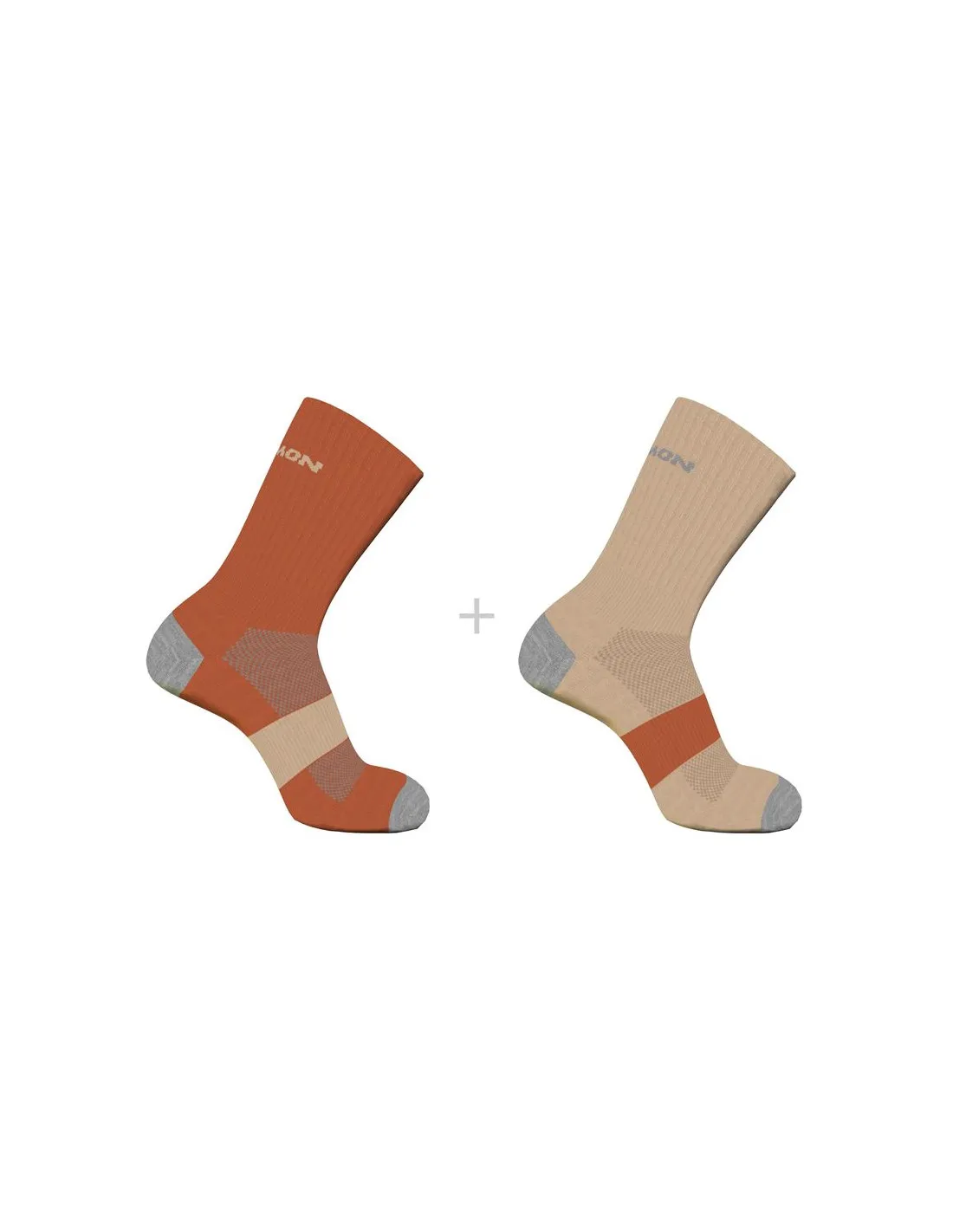 CALCETINES DE RUNNING SALOMON EVASION CREW 2PACK NARANJA