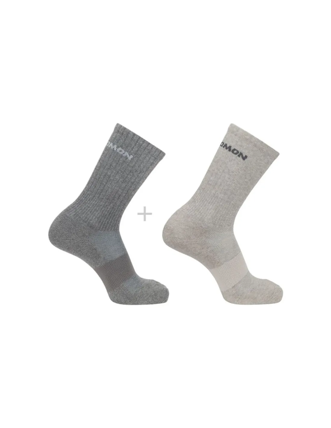 CALCETINES DE SENDERISMO SALOMON EVASION CREW 2PACK GRIS