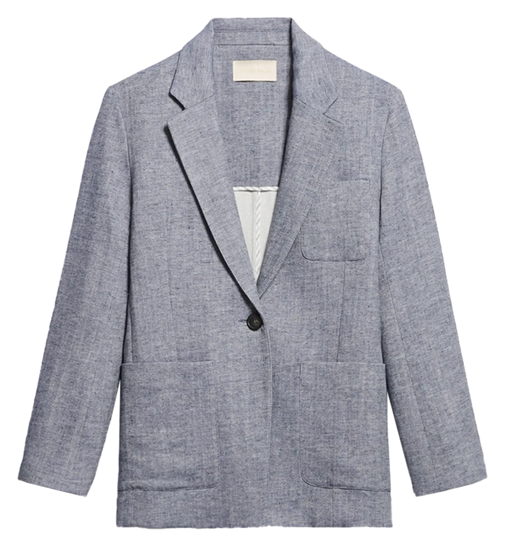 CALINE  CHAQUETA DE TRAJE FLUIDA DE ALGODóN Y LINO EN AZUL