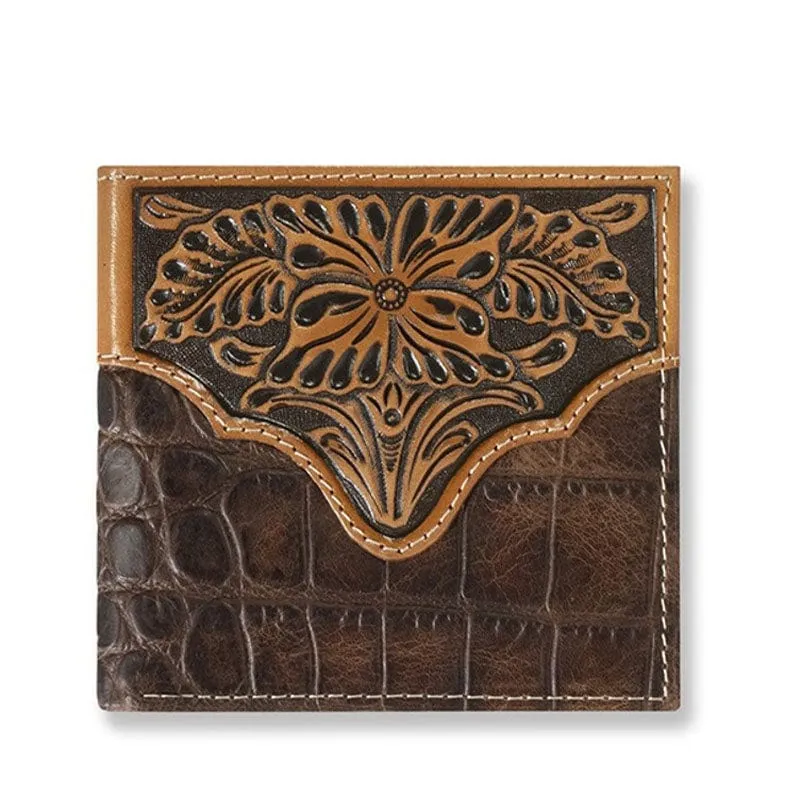 Cartera Ariat Bifold Croc Floral