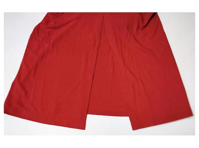 Cerruti 1881 CERRUTI VESTIDO VESTIDO VESTIDO COUTURE GRAPHIC CREPE ULTRA LARGO NOCHE T 42/46 Roja 