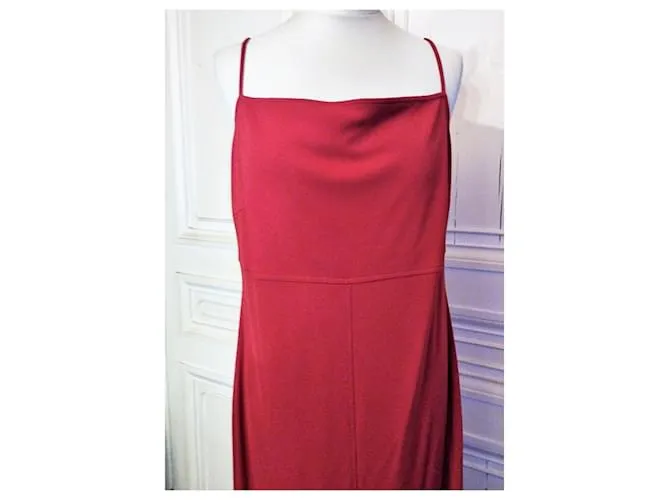 Cerruti 1881 CERRUTI VESTIDO VESTIDO VESTIDO COUTURE GRAPHIC CREPE ULTRA LARGO NOCHE T 42/46 Roja 