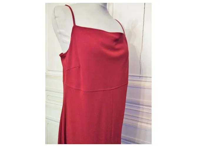Cerruti 1881 CERRUTI VESTIDO VESTIDO VESTIDO COUTURE GRAPHIC CREPE ULTRA LARGO NOCHE T 42/46 Roja 