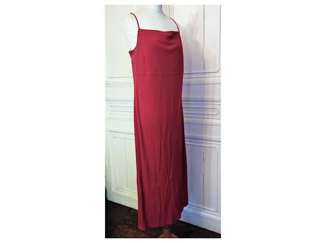 Cerruti 1881 CERRUTI VESTIDO VESTIDO VESTIDO COUTURE GRAPHIC CREPE ULTRA LARGO NOCHE T 42/46 Roja 