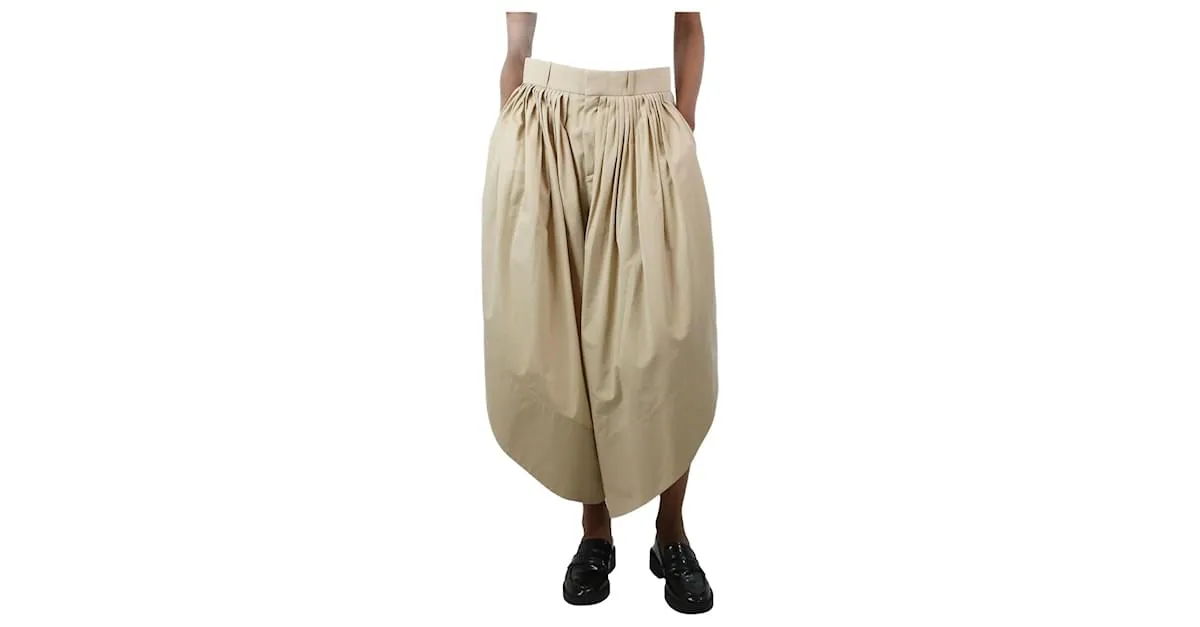 CHLOé PANTALóN GLOBO PLISADO BEIGE  TALLA UK 8 