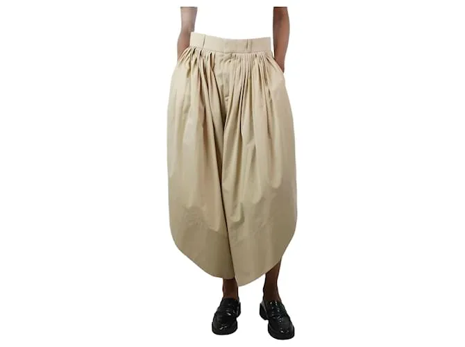 CHLOé PANTALóN GLOBO PLISADO BEIGE  TALLA UK 8 