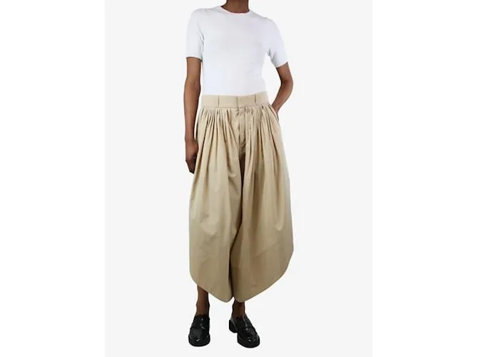 CHLOé PANTALóN GLOBO PLISADO BEIGE  TALLA UK 8 