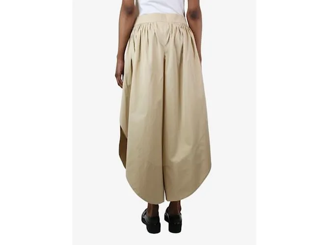 CHLOé PANTALóN GLOBO PLISADO BEIGE  TALLA UK 8 