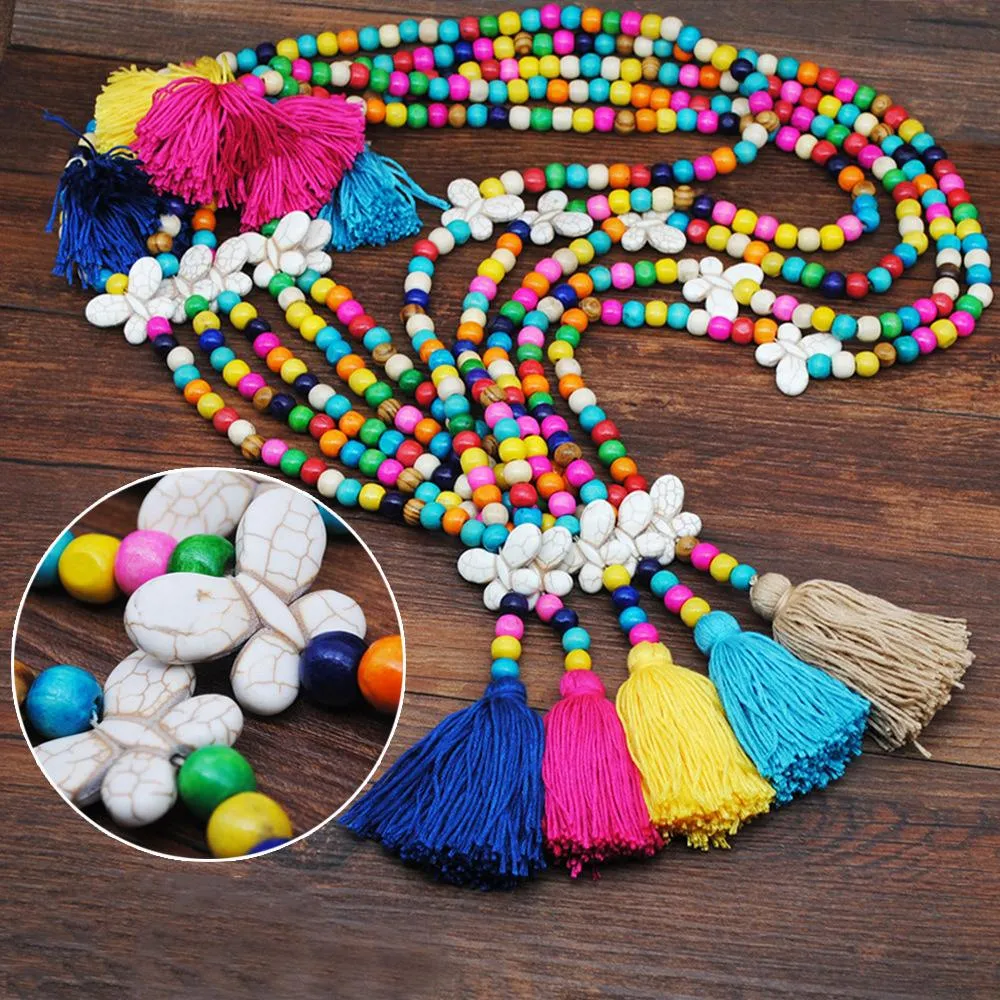 COLLAR DE COLORES CON MARIPOSA