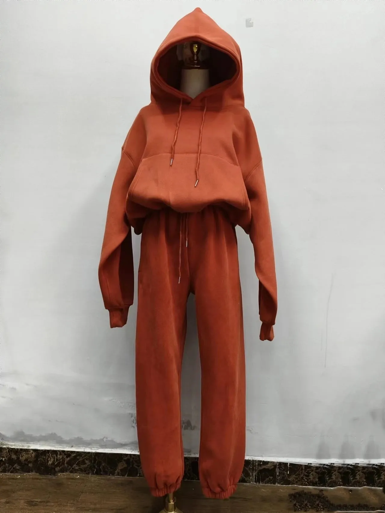 Conjunto de Chándal para Mujer Liso con Forro para Invierno