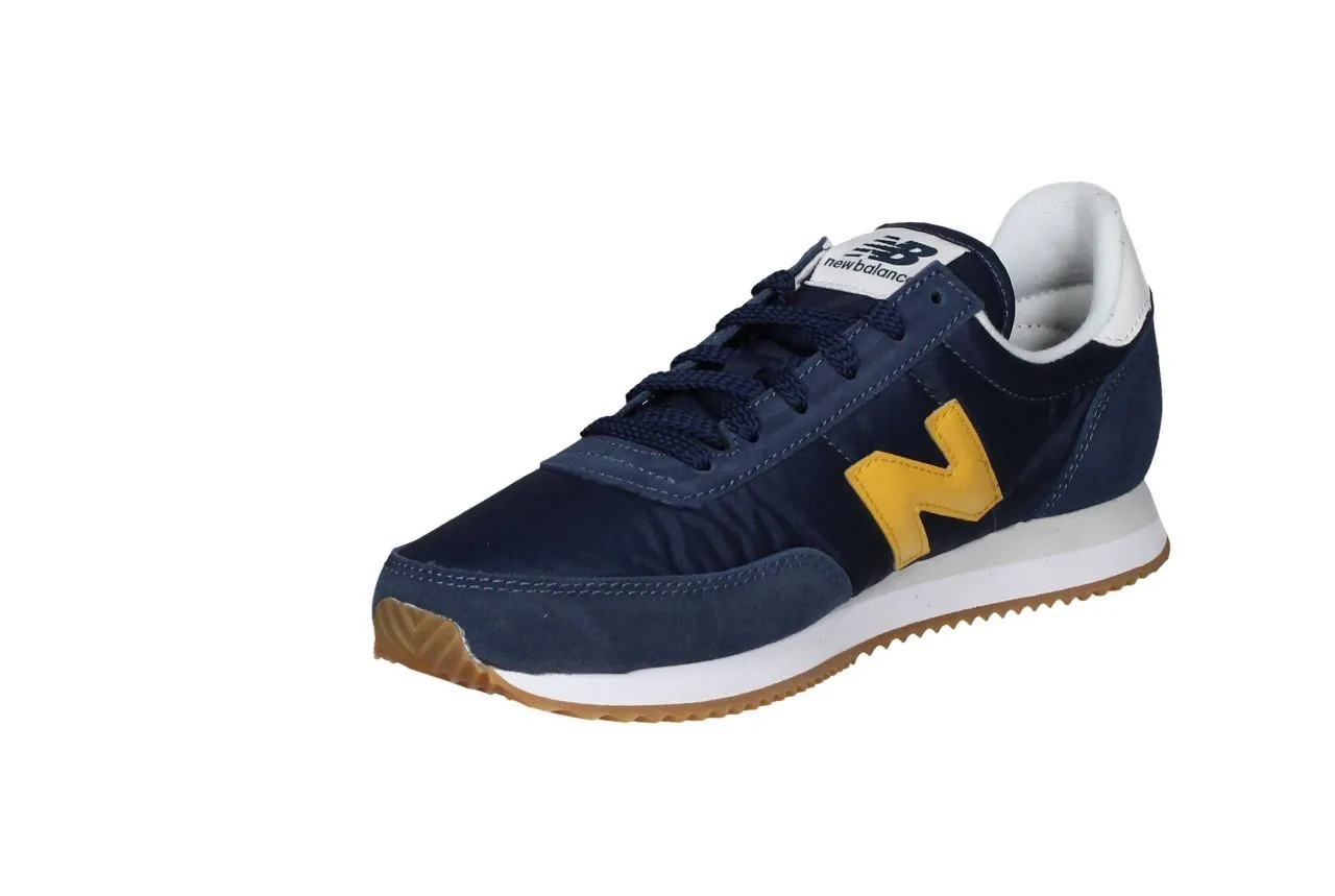 Deportivo Nobuck/nilon Azul Talon Blanco Letra Mostaza