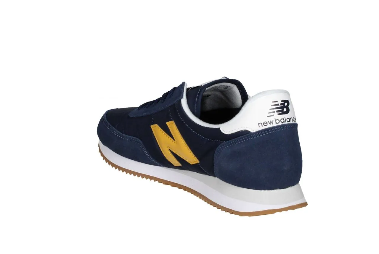 Deportivo Nobuck/nilon Azul Talon Blanco Letra Mostaza