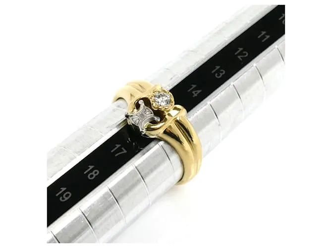 Diamond Céline Anillo Macadam de oro amarillo K18YG y platino de Celine 