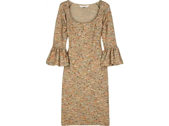 Diane Von Furstenberg Vestido sensato Multicolor Caramelo 