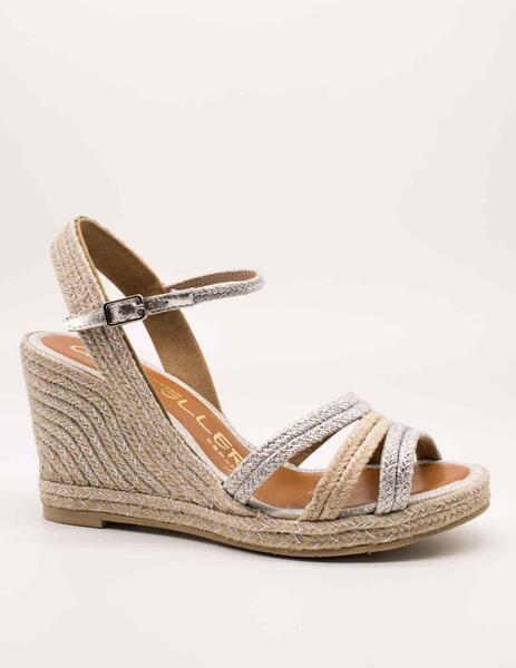 ESPARTO CASTELLER 4926324  YUTE NATURAL Y PLATA DE MUJER
