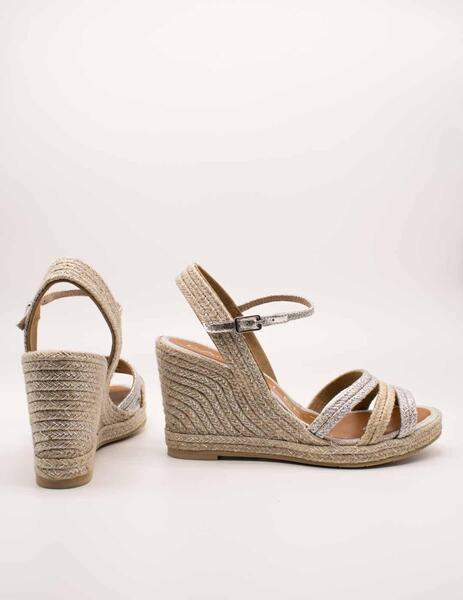 ESPARTO CASTELLER 4926324  YUTE NATURAL Y PLATA DE MUJER