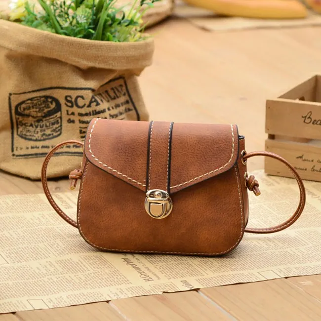 Fashion Mini Black Brown Button Women Messenger Bag Shoulder Bags