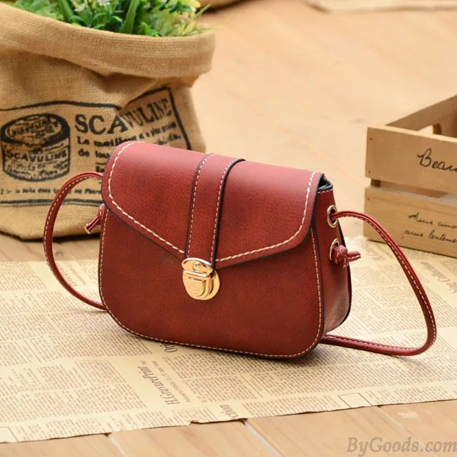 Fashion Mini Black Brown Button Women Messenger Bag Shoulder Bags