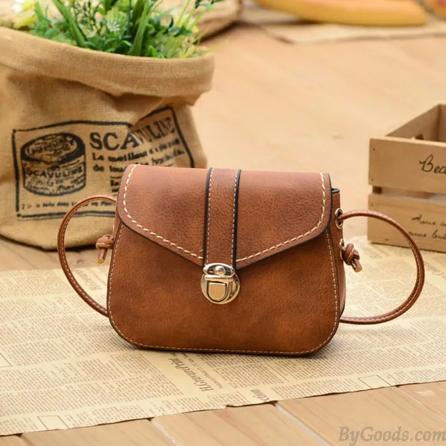 Fashion Mini Black Brown Button Women Messenger Bag Shoulder Bags