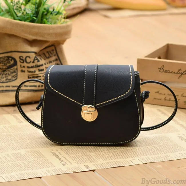 Fashion Mini Black Brown Button Women Messenger Bag Shoulder Bags