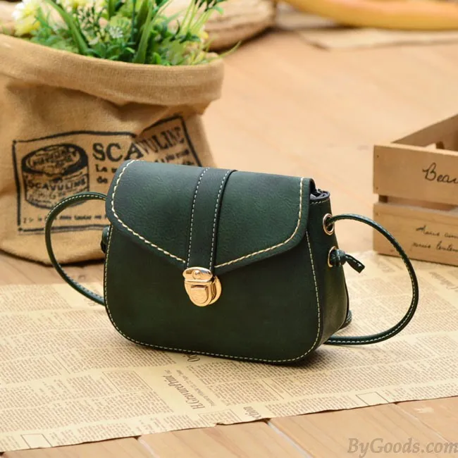 Fashion Mini Black Brown Button Women Messenger Bag Shoulder Bags