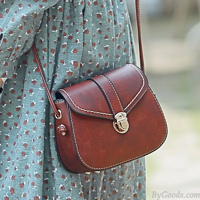 Fashion Mini Black Brown Button Women Messenger Bag Shoulder Bags