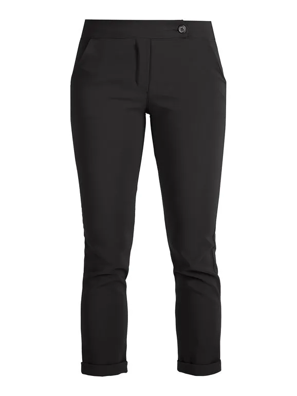 Frenetika Pantalón de mujer estilo capri con puños