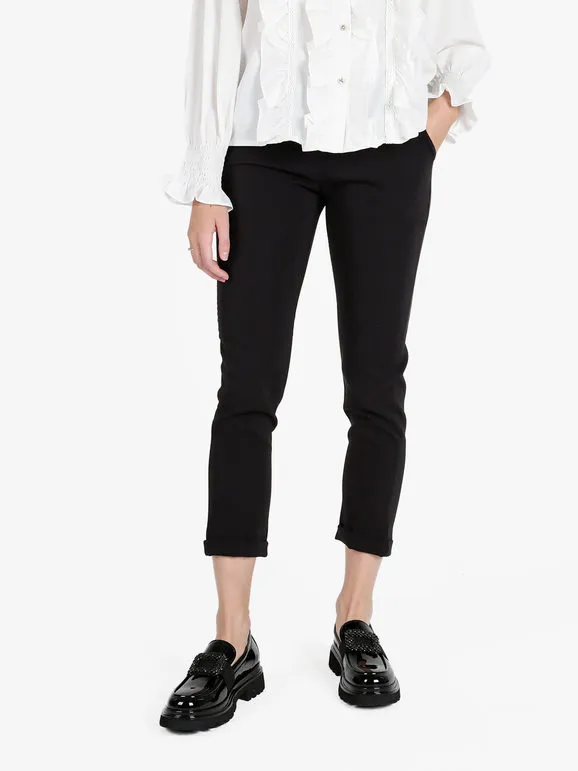 Frenetika Pantalón de mujer estilo capri con puños