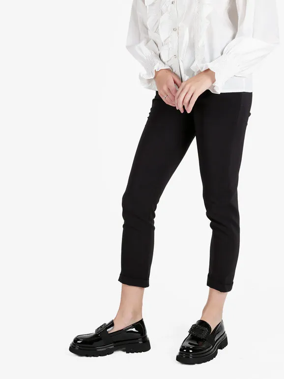 Frenetika Pantalón de mujer estilo capri con puños