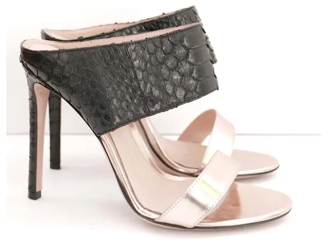 Gianvito Rossi Sandalias en negro y oro rosa Dorado 