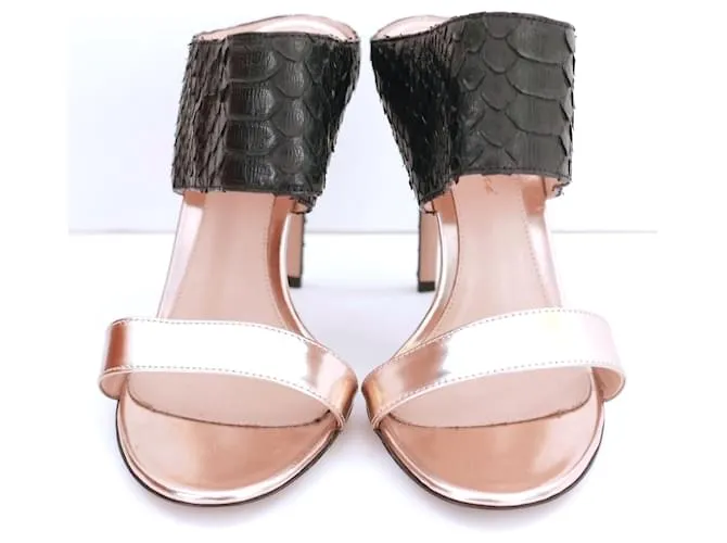 Gianvito Rossi Sandalias en negro y oro rosa Dorado 