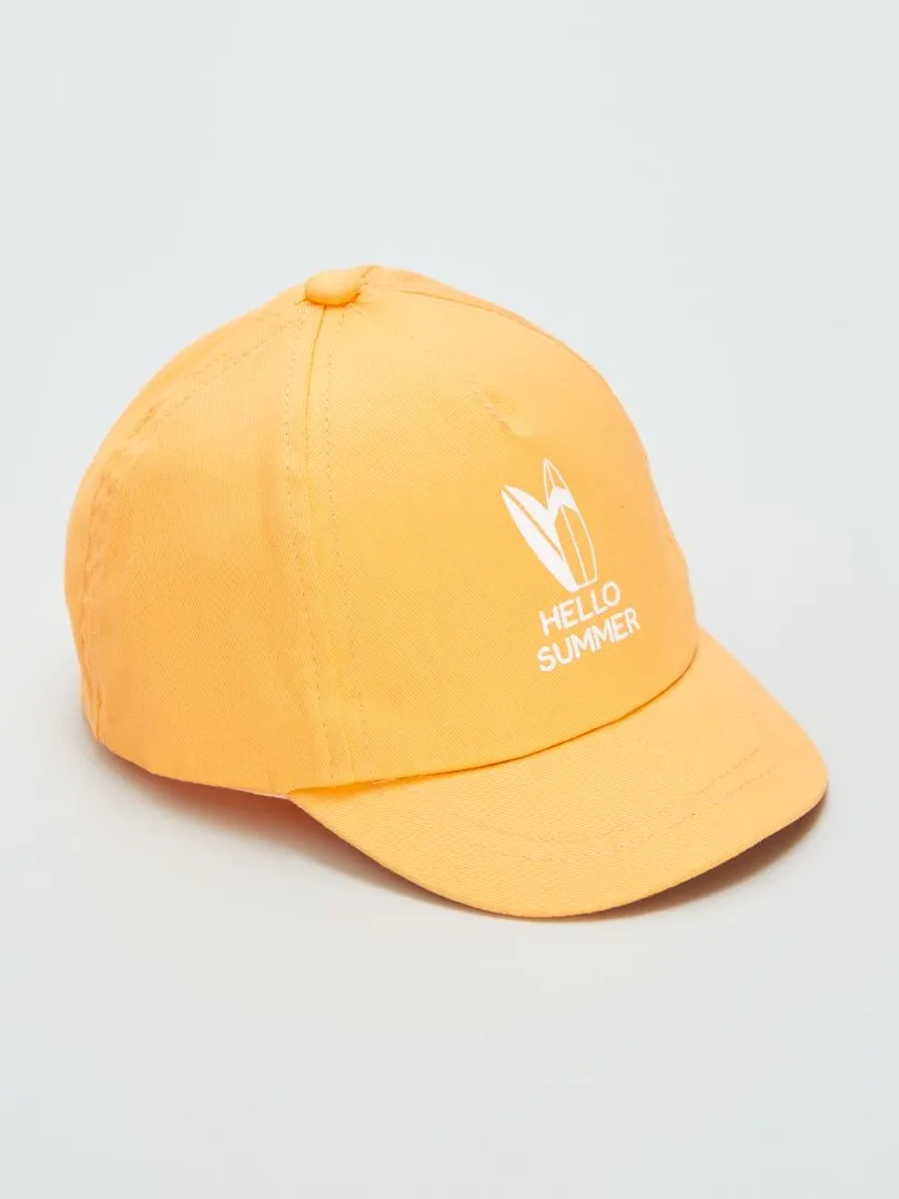 GORRA DE TELA ESTAMPADA  NARANJA