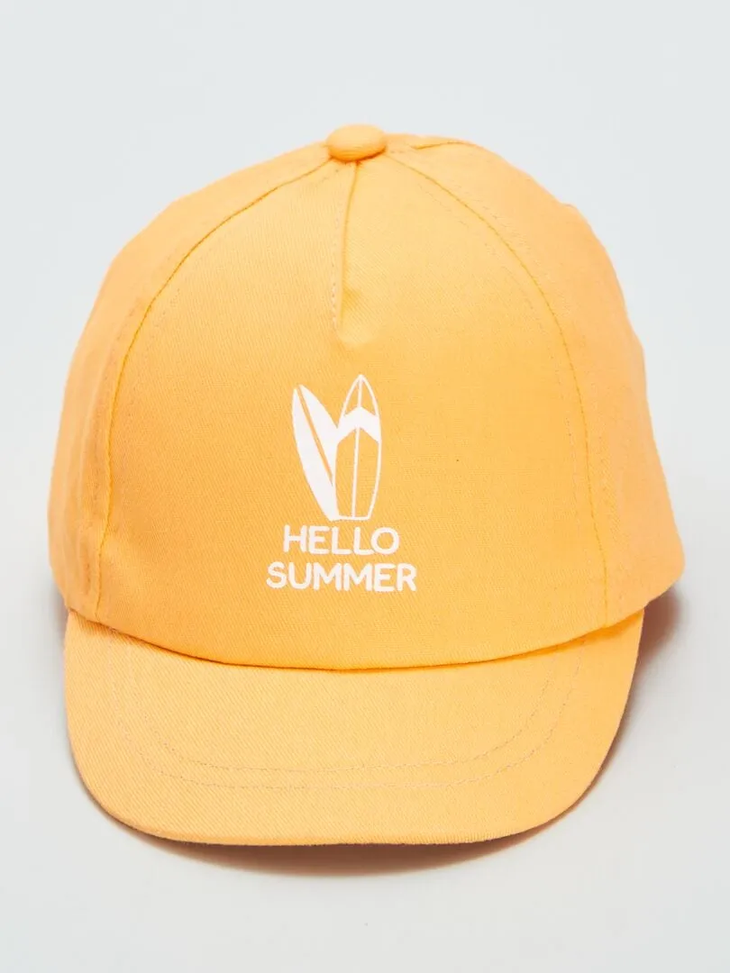 GORRA DE TELA ESTAMPADA  NARANJA