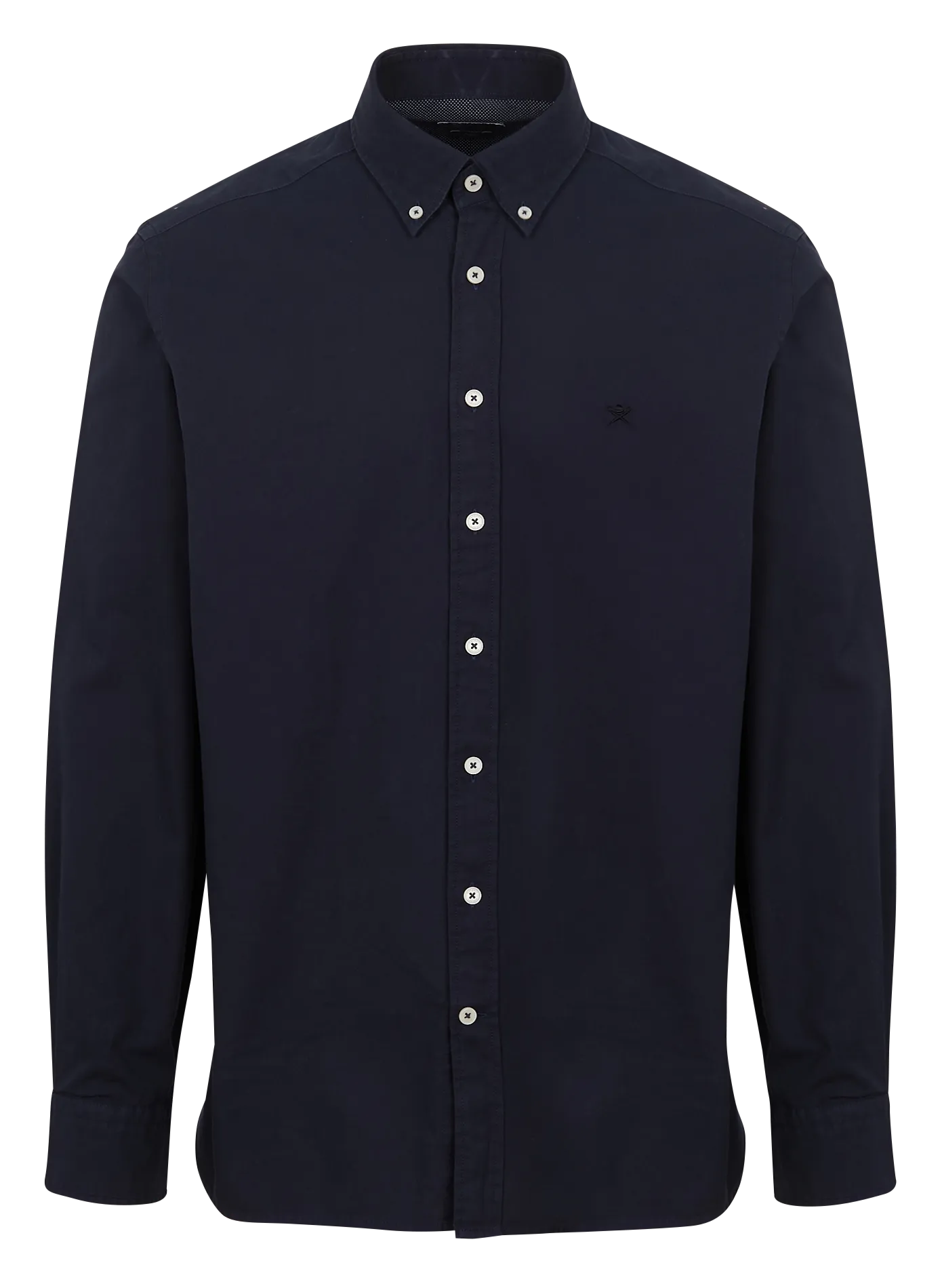 HACKETT Camisa slim fit de algodón con cuello americano en azul