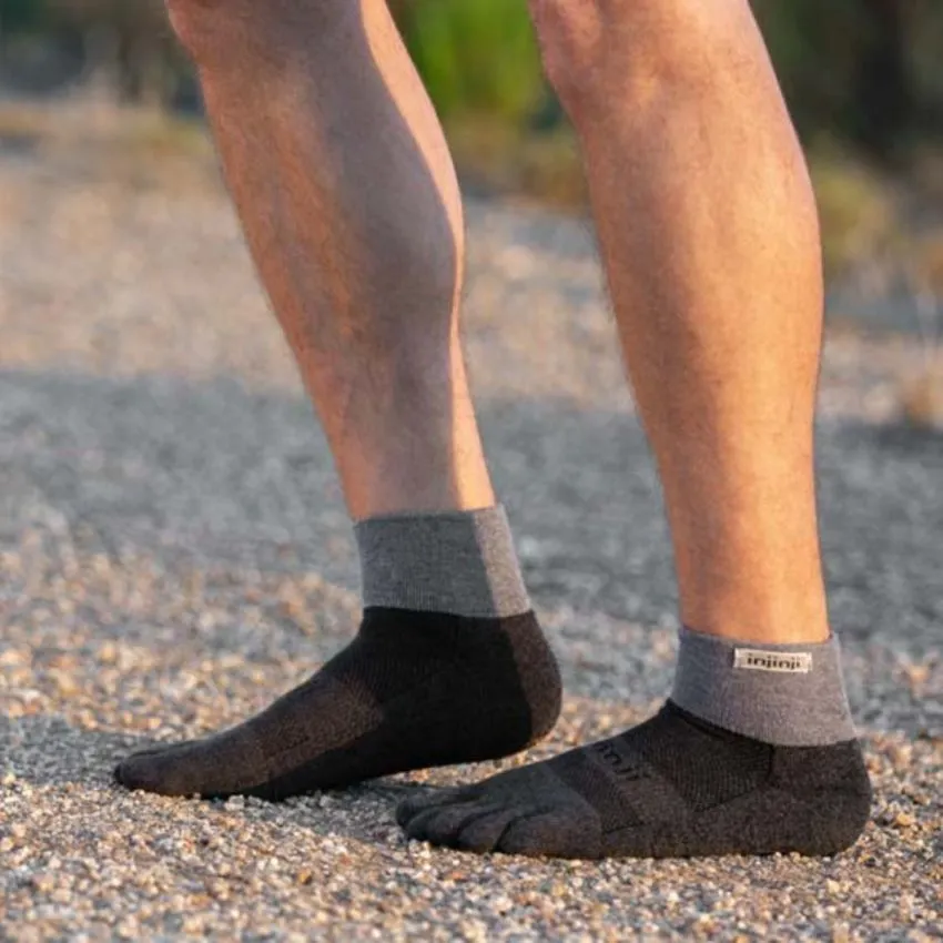 Injinji Unisex Calcetines Trail Midweight Mini Crew Negro 