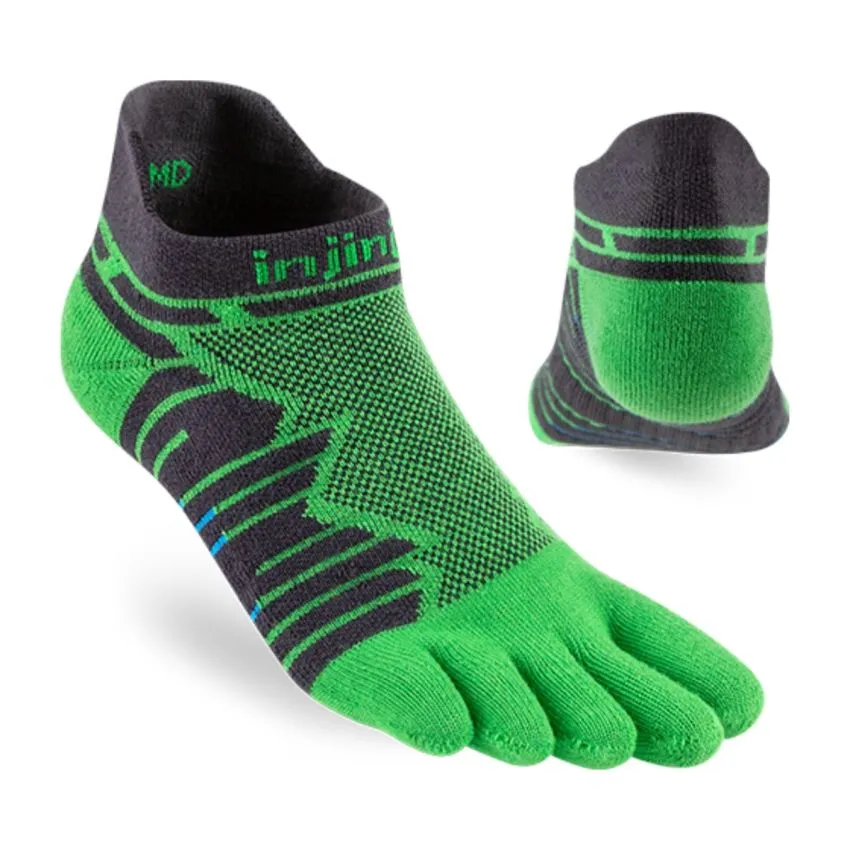 INJINJI UNISEX CALCETINES ULTRA RUN MID WEIGHT NOSHOW VERDE 