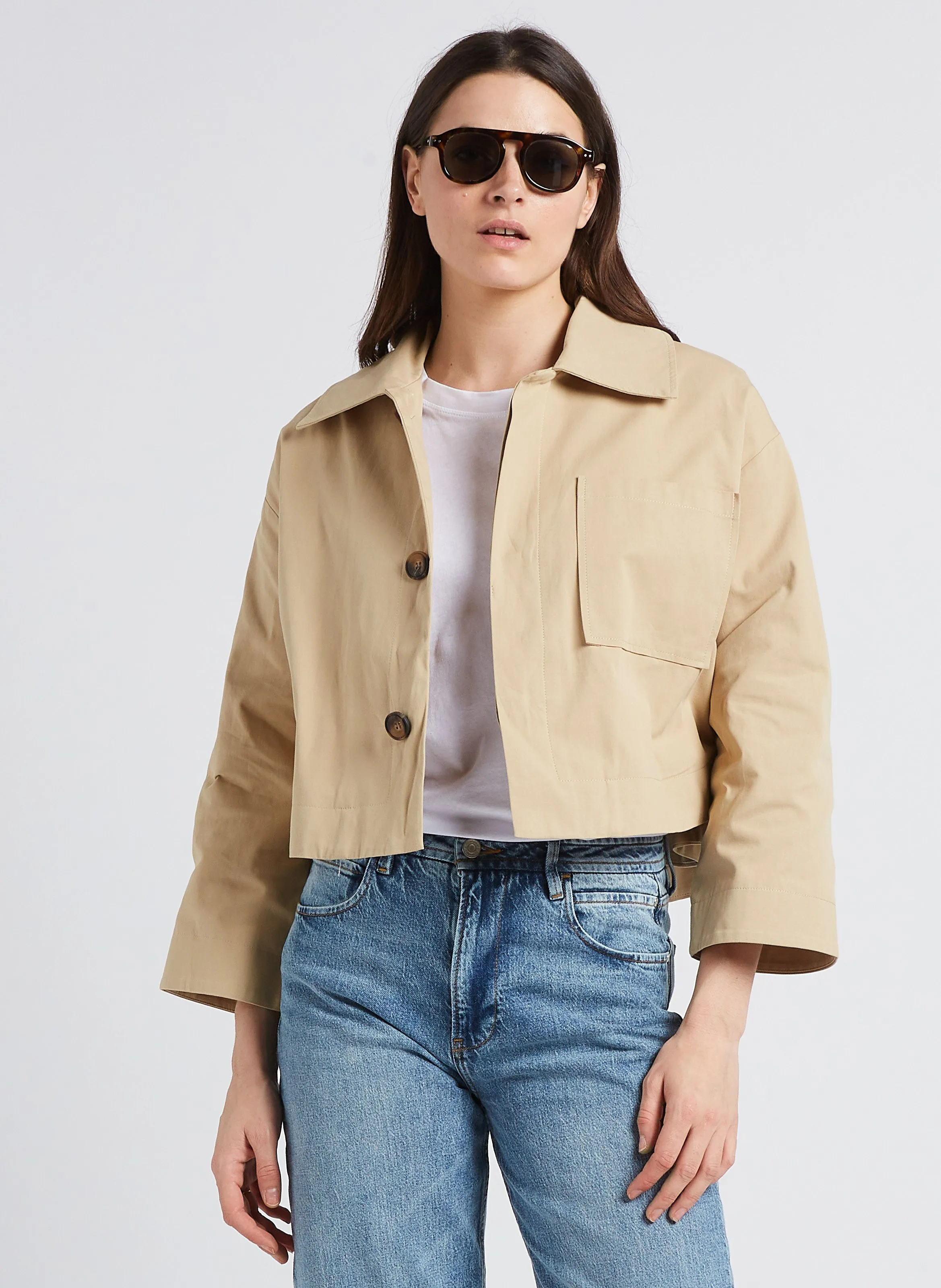 KARL MARC JOHN VANEL  CHAQUETA CORTA DE ALGODóN EN BEIGE