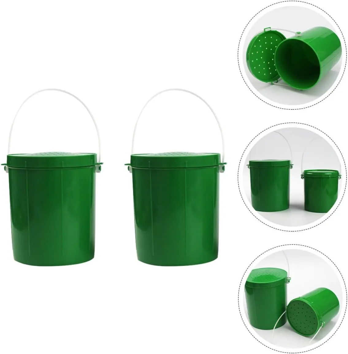 Kisangel 2 Piezas caja de cebo barril plataforma Verde Rata caja de almacenamiento caja almacenamiento cajas de señuelos con res
