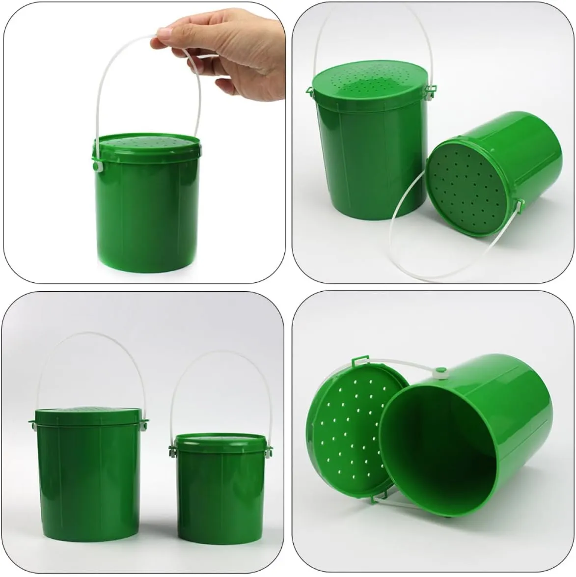 Kisangel 2 Piezas caja de cebo barril plataforma Verde Rata caja de almacenamiento caja almacenamiento cajas de señuelos con res