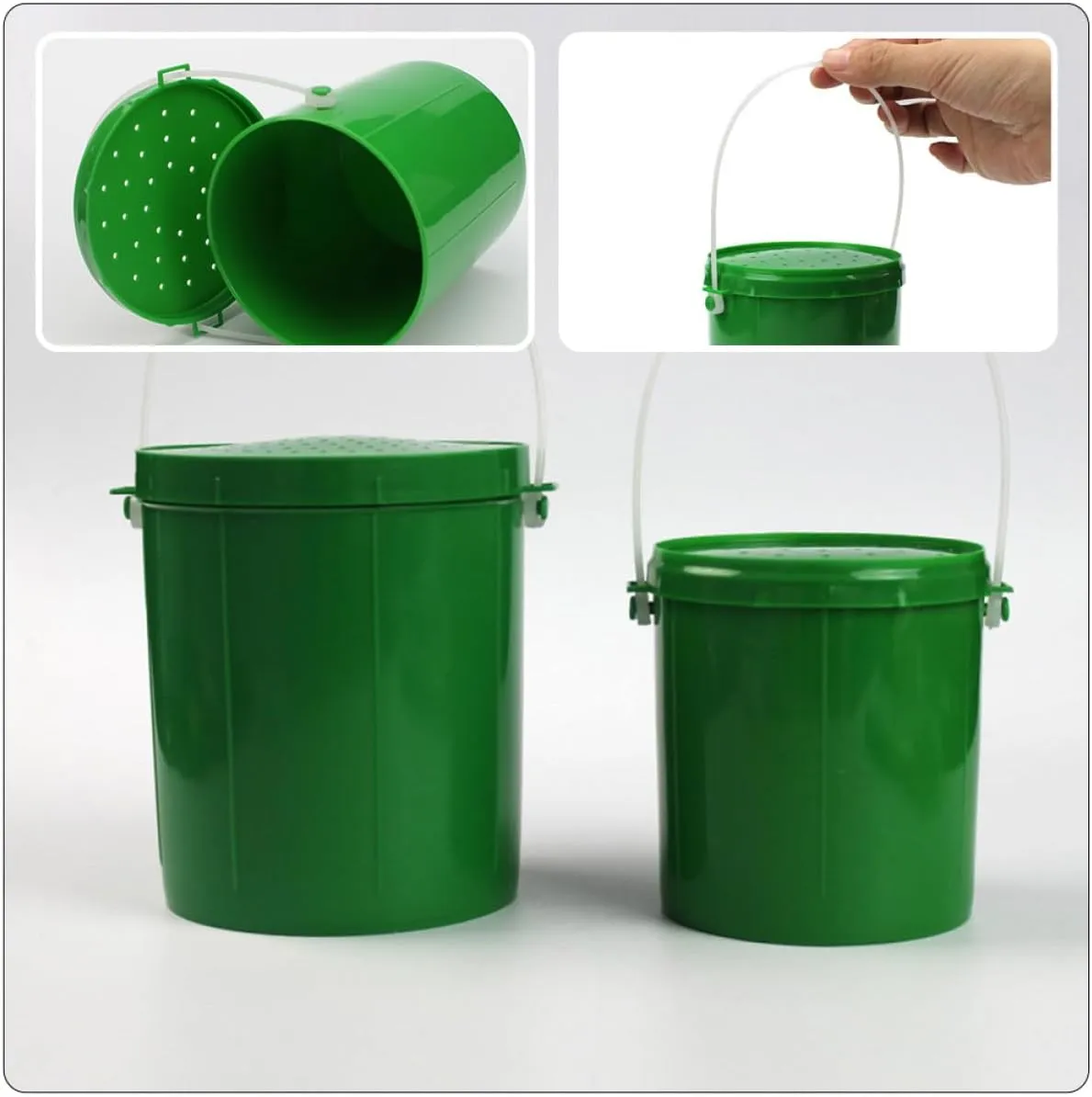 Kisangel 2 Piezas caja de cebo barril plataforma Verde Rata caja de almacenamiento caja almacenamiento cajas de señuelos con res