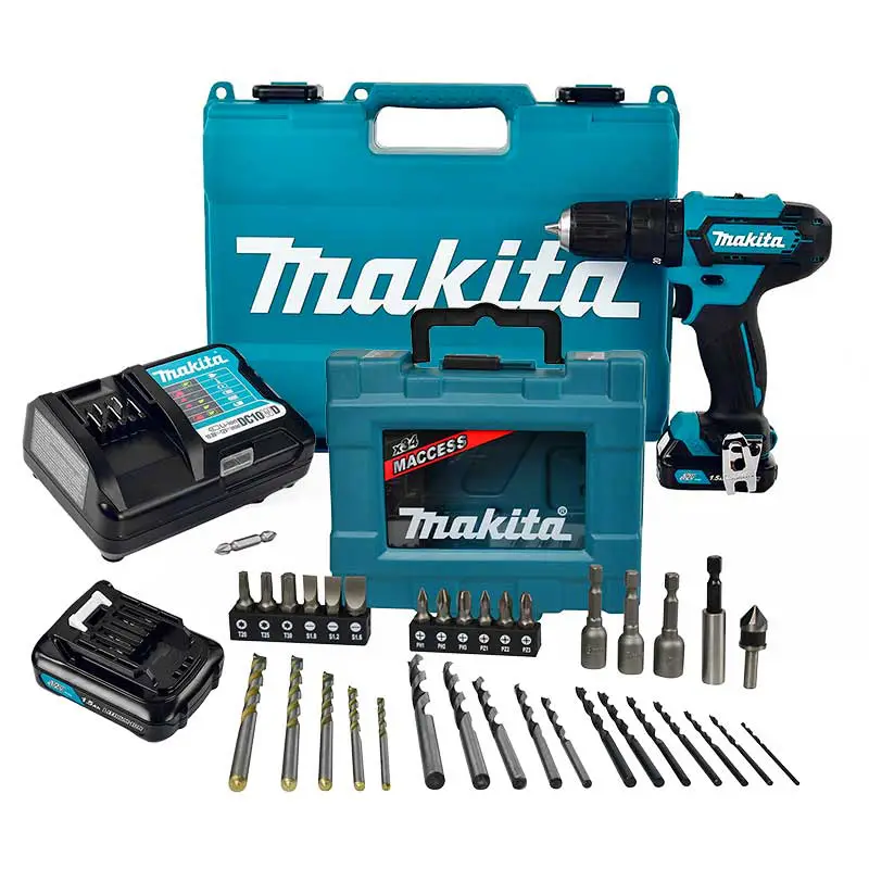 Kit Rotomartillo Atornillador Makita HP333DWYE 12V + ACCESORIOS